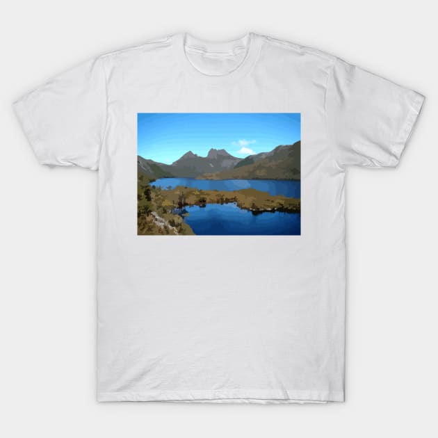 Cradle Mountain Digital Painting T-Shirt by gktb